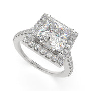 Bianca Princess Cut Halo Pave Engagement Ring Setting - Nivetta